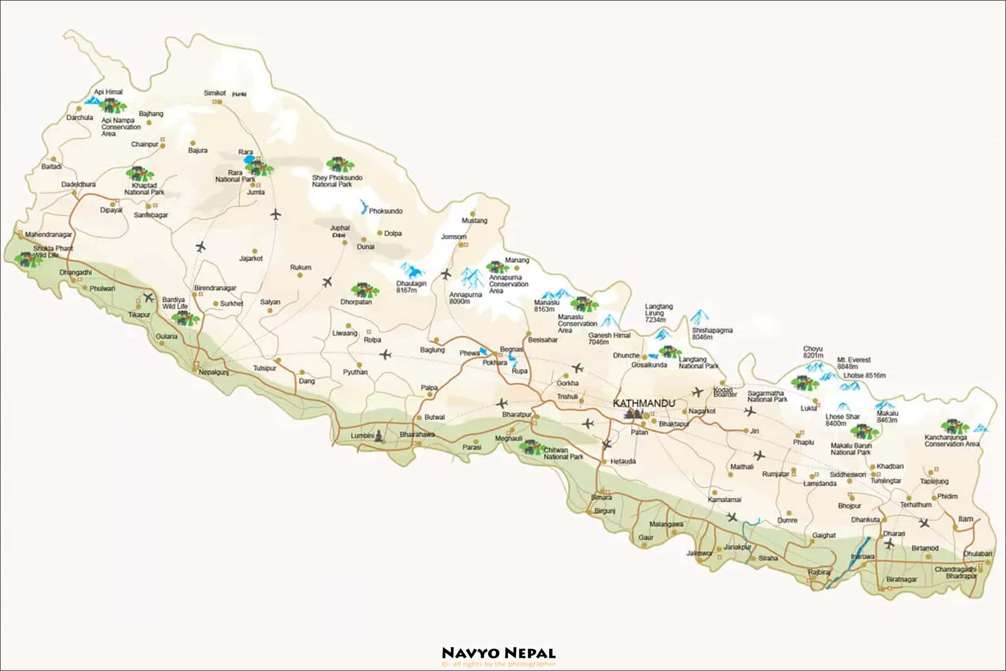 Guida-viaggi-Nepal-mappa