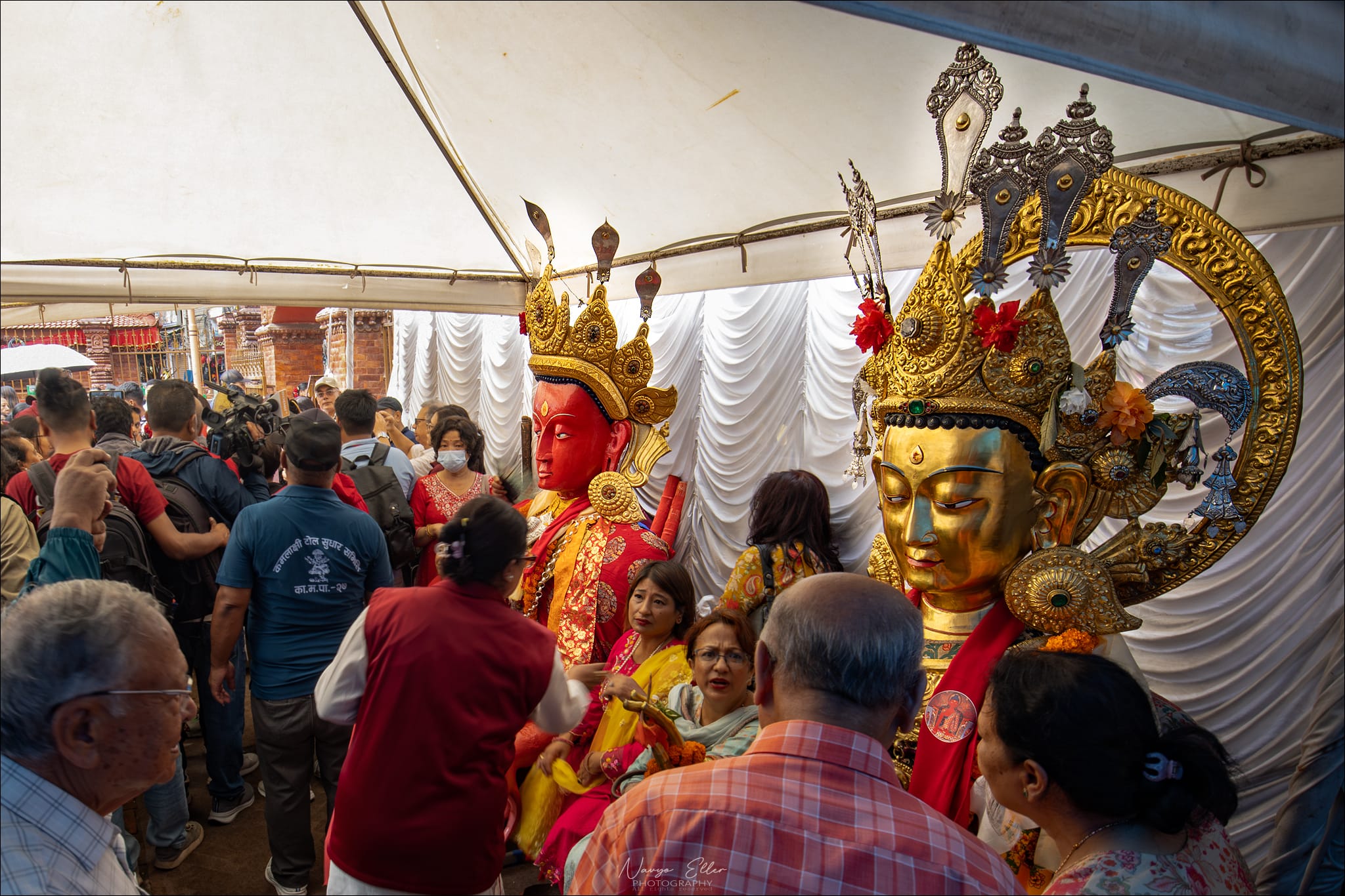 Due dei Buddha durante il Panchadan in Kathmandu.